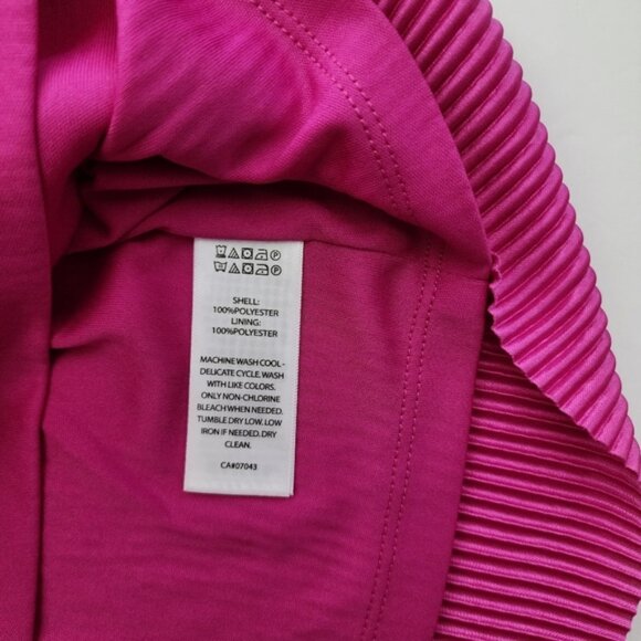 Sincerley Jules Women's Hot Pink Pleated Cross Over Halter Dress Lined Sz Medium - Picture 8 of 12